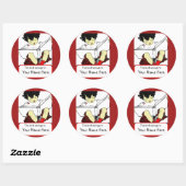 Sticker Rond Plaque de lecture enfant (Feuille)