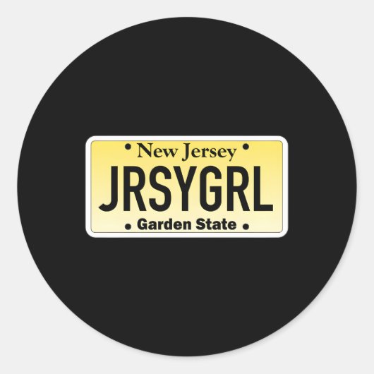 Sticker Rond Plaque de licence Jersey New Jersey (Devant)