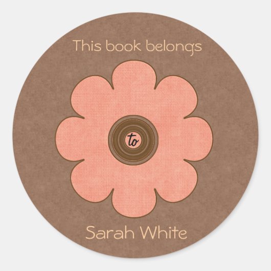 Sticker Rond Plaque de livre (Devant)