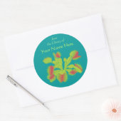 Sticker Rond Plaque de livre botanique Vénus Flytrap (Enveloppe)