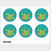 Sticker Rond Plaque de livre botanique Vénus Flytrap (Feuille)