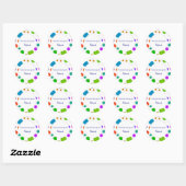 Sticker Rond Plaque de livre - Conception colorée (Feuille)