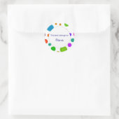 Sticker Rond Plaque de livre - Conception colorée (Sac)