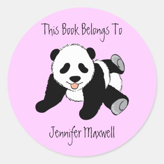 Sticker Rond Plaque de l'ours Panda (Devant)
