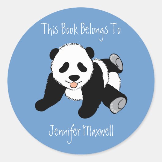 Sticker Rond Plaque de l'ours Panda (Devant)