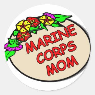 Sticker Rond Plaque de maman de Marine Corps