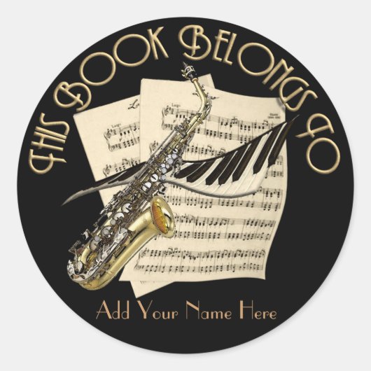 Sticker Rond Plaque de musique (Devant)