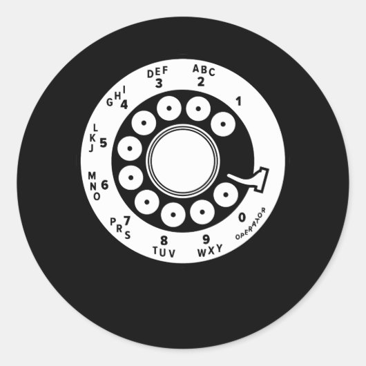 Sticker Rond Plaque de numérotation Rotary Téléphone Téléphone  (Devant)