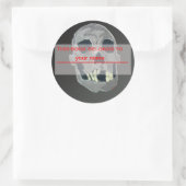 Sticker Rond Plaque d'enregistrement du crâne (Sac)