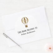 Sticker Rond Plaque d'enregistrement pour bébé simple bébé Gold (Enveloppe)