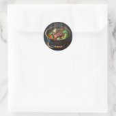 Sticker Rond Plaque d'image de la soupe HotPot (Sac)