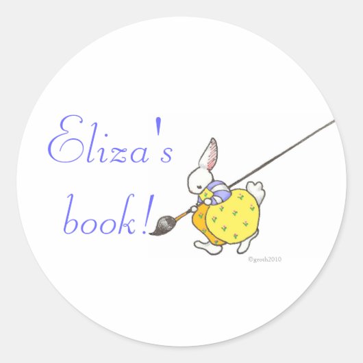 Sticker Rond plaque d'immatriculation de lapin peintre (Devant)