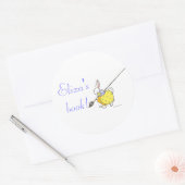 Sticker Rond plaque d'immatriculation de lapin peintre (Enveloppe)