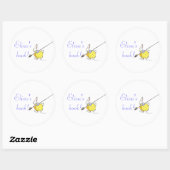 Sticker Rond plaque d'immatriculation de lapin peintre (Feuille)