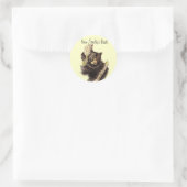 Sticker Rond Plaque du livre d'ours noir (Sac)