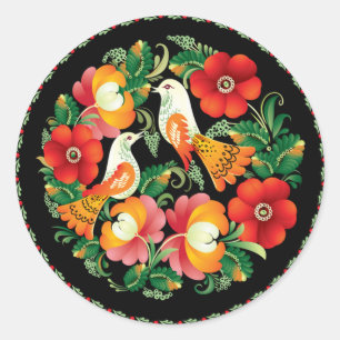 Sticker Rond Plaque en céramique hongroise