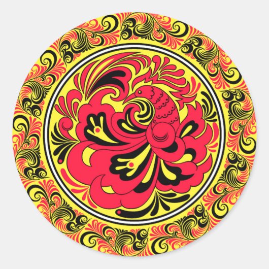 Sticker Rond Plaque en céramique hongroise Firebird (Devant)