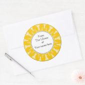 Sticker Rond Plaque - Fleurs Fleuries Jaunes (Enveloppe)