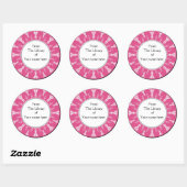 Sticker Rond Plaque-Fleurs Pink-Chaud (Feuille)