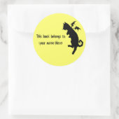 Sticker Rond Plaque-livre volant kitteh (Sac)