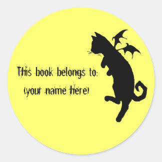Sticker Rond Plaque-livre volant kitteh
