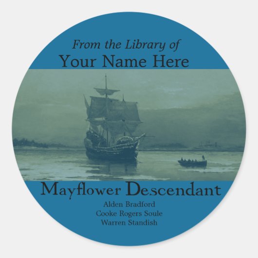 Sticker Rond Plaque Mayflower (Devant)