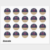 Sticker Rond Plaque-mère de coeur violet (Feuille)