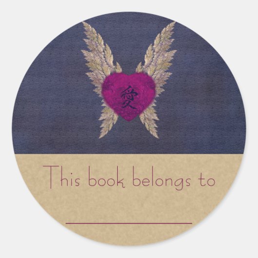 Sticker Rond Plaque-mère de coeur violet (Devant)