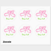 Sticker Rond plaque papillon rose (Feuille)