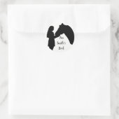 Sticker Rond Plaque pour Customiser Girl & Horse Silhouette (Sac)
