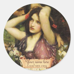 Sticker Rond Plaque pré-Raphaelite "Flora and the Zephyrs"