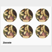 Sticker Rond Plaque pré-Raphaelite "Flora and the Zephyrs" (Feuille)