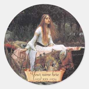 Sticker Rond Plaque pré-Raphaelite "La Dame de Shalott"