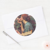 Sticker Rond Plaque pré-Raphaelite "L'âme du Rose" (Enveloppe)