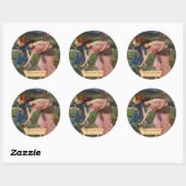 Sticker Rond Plaque pré-Raphaelite "Rassembler Ye Rosebuds" (Feuille)