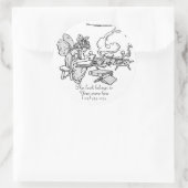 Sticker Rond Plaque "Reading Fairy" (Sac)