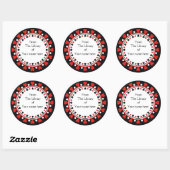 Sticker Rond Plaque - Red Hearts Pois blanc (Feuille)