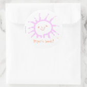 Sticker Rond plaque rose bonheur (Sac)