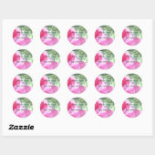 Sticker Rond Plaque rose souple (Feuille)