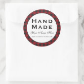 Sticker Rond Plaqué rouge fait main (Sac)