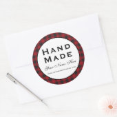 Sticker Rond Plaqué rouge fait main (Enveloppe)