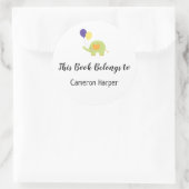 Sticker Rond Plaque simple enfant et bébé avec éléphant (Sac)