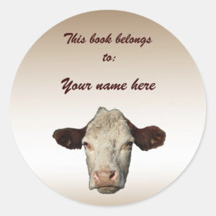 Sticker Rond Plaque vache