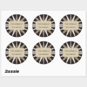 Sticker Rond Plaques blanches noires - Flocon de neige doré (Feuille)