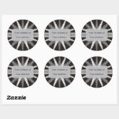 Sticker Rond Plaques blanches noires - Flocon de neige gris arg (Feuille)