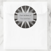 Sticker Rond Plaques blanches noires - Flocon de neige gris arg (Sac)