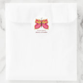 Sticker Rond Plaques de livre papillon rose (Sac)
