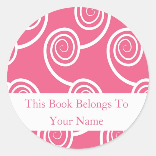 Sticker Rond Plaques De Livres Personnalisées -Balayage Blanc S (Devant)