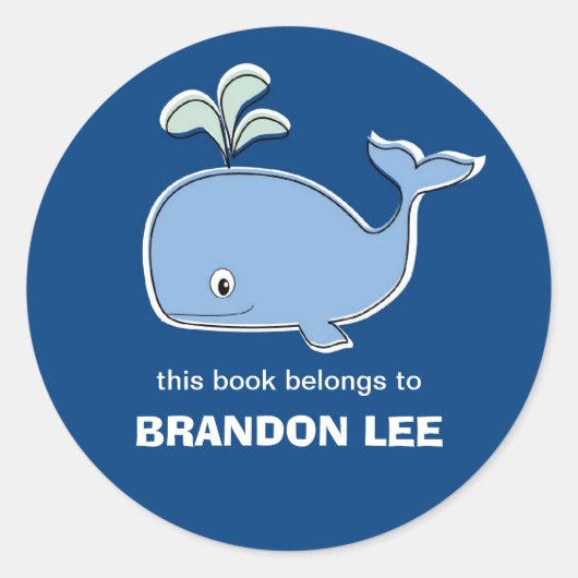 Sticker Rond Plaques de livres pour baleines, BB (Devant)