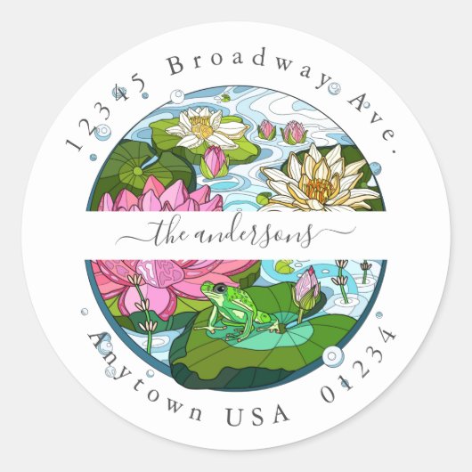 Sticker Rond Plaques de Lys peintes ; Sceau d'enveloppe de l'ad (Devant)